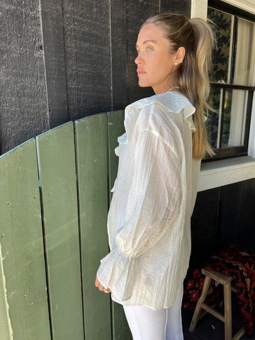 The Talulah Top - Crème / Ivory Ruffle Blouse